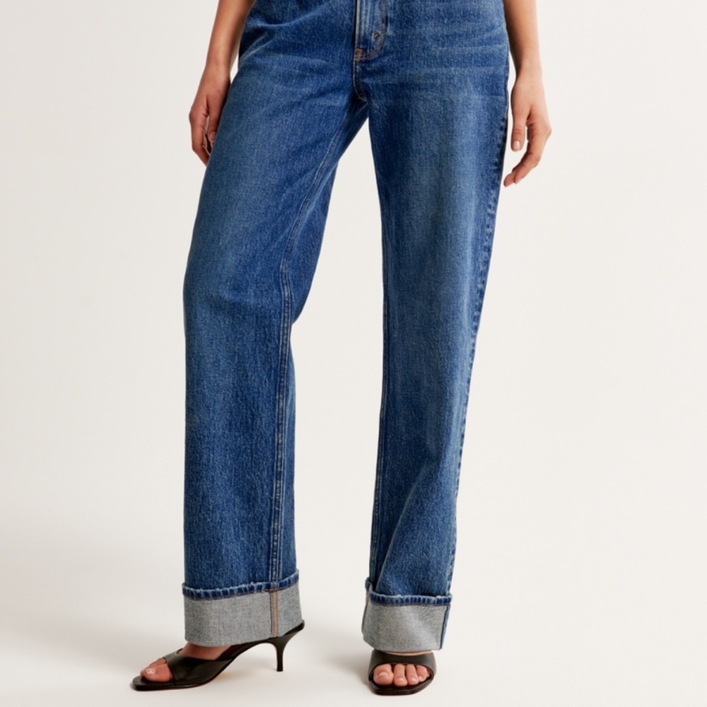 Abercrombie Low Rise Baggy Jean with Cuff Hem